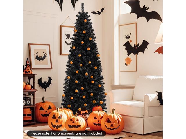 SlickBlue Pre-lit Christmas Halloween Tree with PVC Branch Tips and Warm White Lights