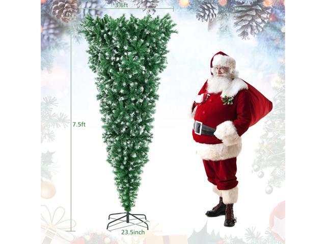 SlickBlue Pre-Lit Snowy Upside Down Christmas Tree 1100 Tips