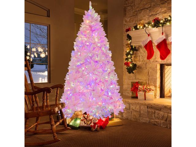 SlickBlue Flocked Artificial Christmas Tree with 500 LED Lights and 1200 Branches