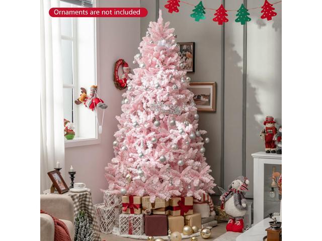 SlickBlue Flocked Artificial Christmas Tree with 500 LED Lights and 1200 Branches