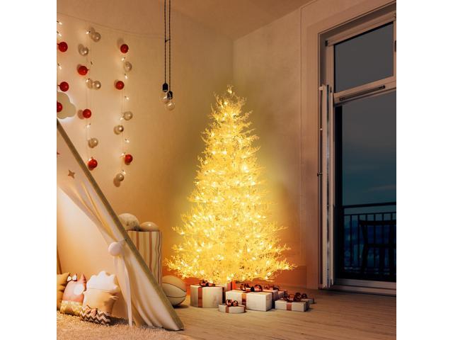 SlickBlue Artificial Xmas Tree with 383 PE Branch Tips and 300 LED Lights