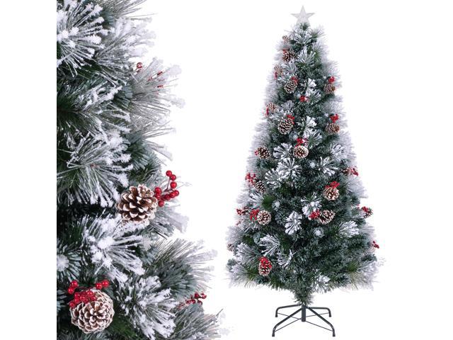 SlickBlue Artificial Flocked Christmas Tree with 8 Light Functions
