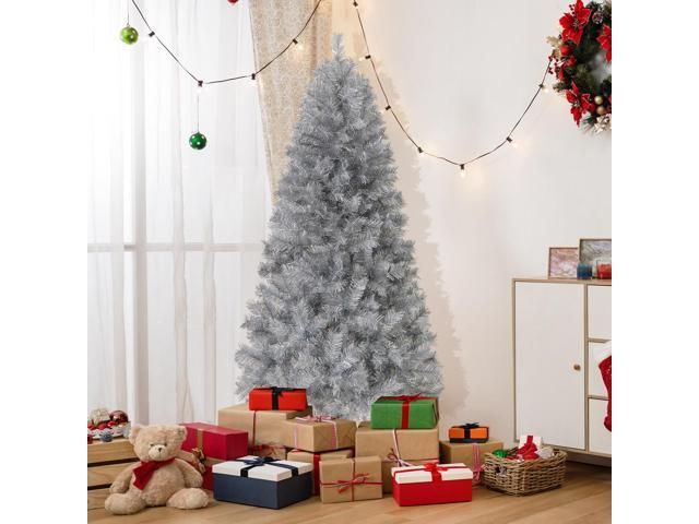 SlickBlue Pre-Lit Artificial Xmas Tree with Full Branch Tips and Warm LED Lights