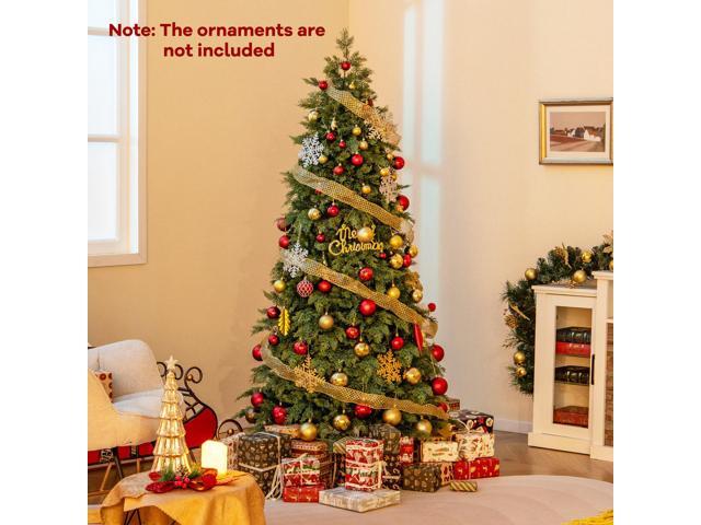 SlickBlue Artificial Christmas Tree Green Hinged Holiday Tree with 721 Lush Branch Tips-6 ft