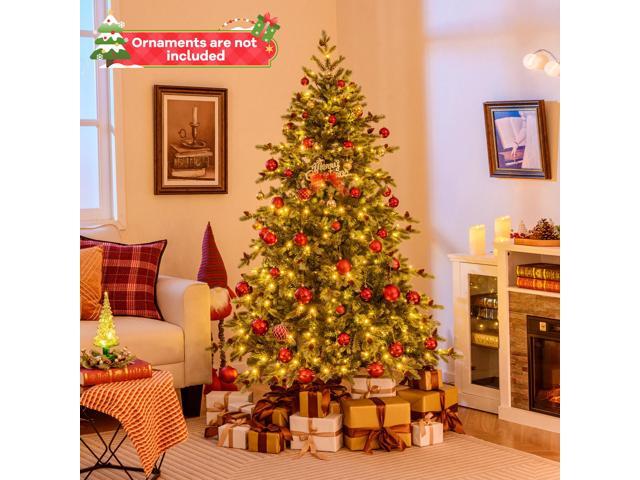 SlickBlue Christmas Tree with Warm White LED Lights and Pine Cones-6 ft