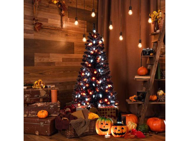 SlickBlue 4.5 Feet Artificial Halloween Tree with 6 Lighting Modes and 5 Musics