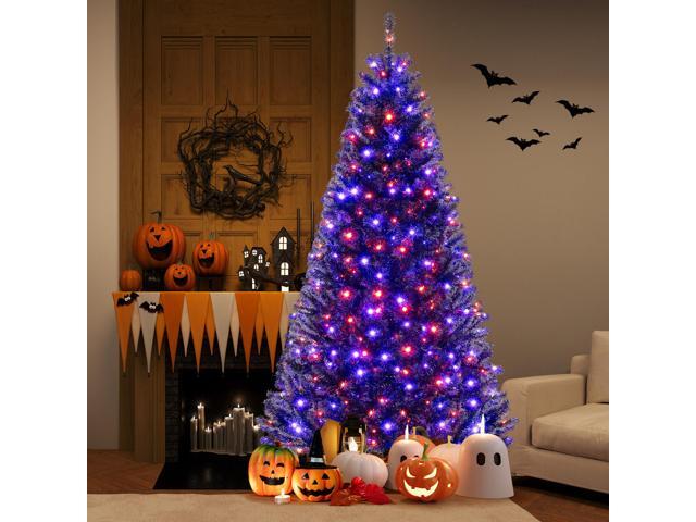 SlickBlue Artificial Christmas Tree with 6 Lighting Modes and Spooky Sounds-8 ft