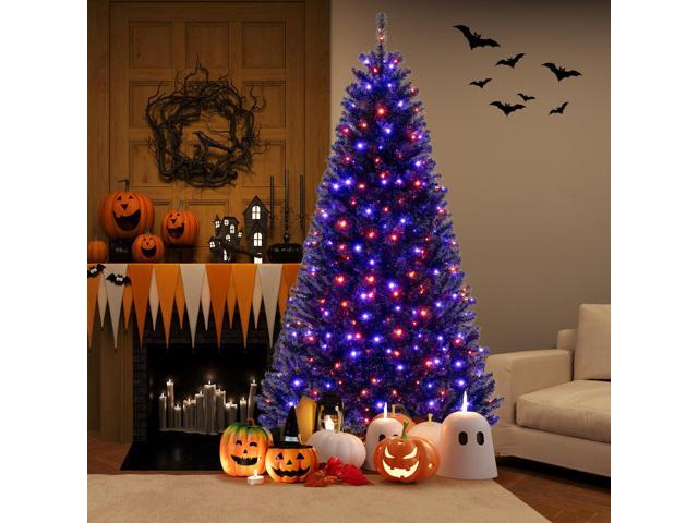SlickBlue Artificial Christmas Tree with 6 Lighting Modes and Spooky Sounds-7 ft