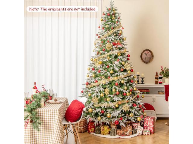 SlickBlue 9 FT Pre-Lit Artificial Christmas Tree with 1871 Tips and 690 Warm-White LED Lights-L