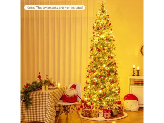 SlickBlue 9 Feet Pre-Lit Artificial Christmas Tree Snow Flocked Hinged-9 FT