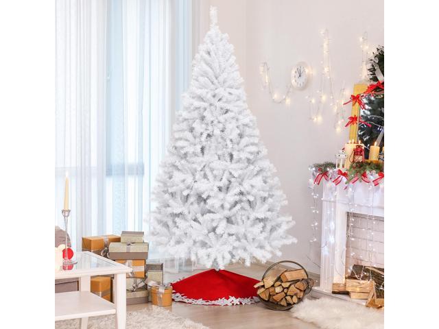 SlickBlue Hinged Artificial Christmas Tree with Metal Stand-7.5 ft