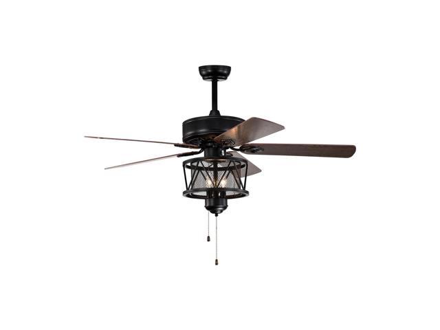 SlickBlue 50 Inches Ceiling Fan with Lights Reversible Blades and Pull Chain Control-Black