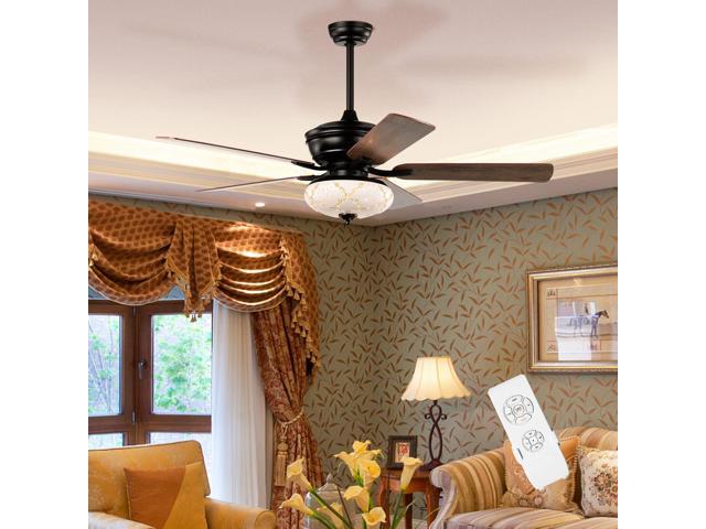 SlickBlue 52 Inch Ceiling Fan with 3 Wind Speeds and 5 Reversible Blades