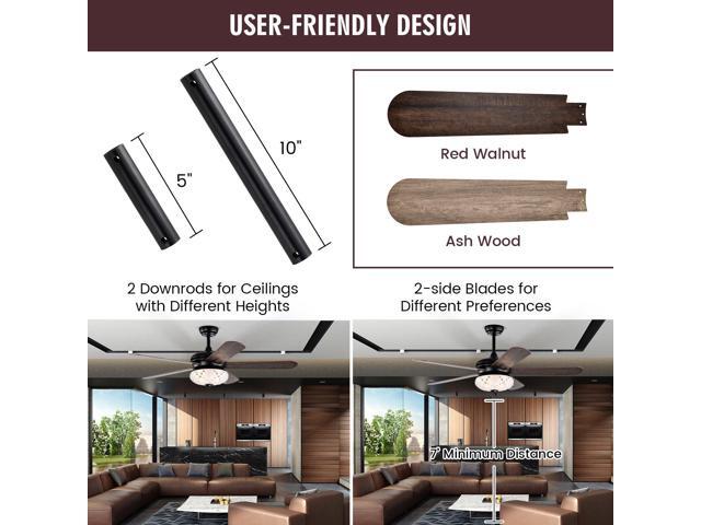 SlickBlue 52 Inches Ceiling Fan with Remote Control