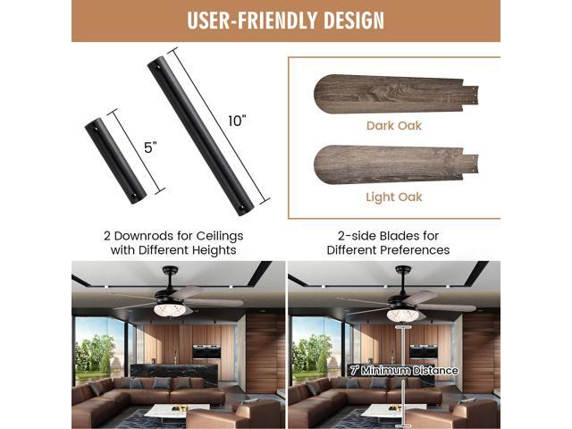 SlickBlue 52 Inches Ceiling Fan with Remote Control