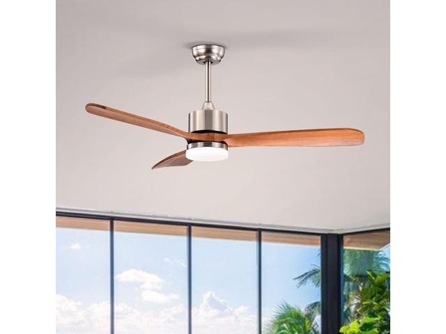 SlickBlue 52 Inch Reversible Ceiling Fan with LED Light and Adjustable Temperature-Silver