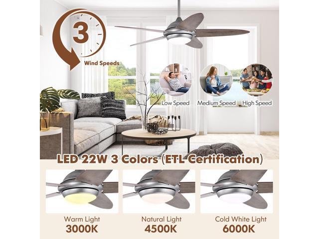 SlickBlue 52 Inch Ceiling Fan with Lights and 3 Lighting Colors