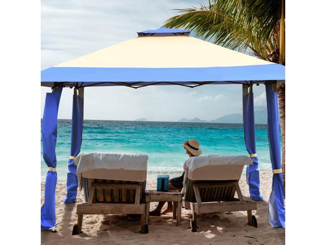 SlickBlue 13 Feet x 13 Feet Pop Up Canopy Tent Instant Outdoor Folding Canopy Shelter-Blue
