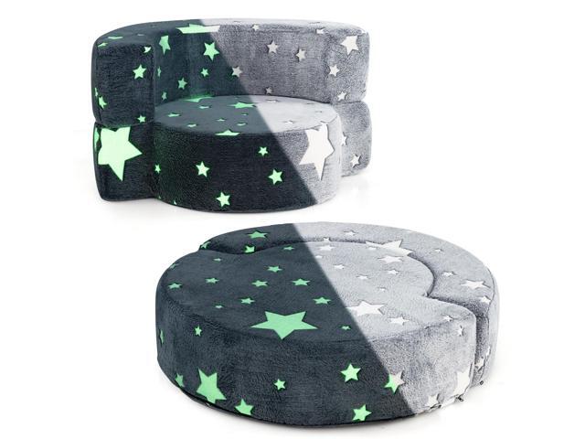 SlickBlue 2-in-1 Convertible Glow in the Dark Kids Sofa with Removable Washable Cover