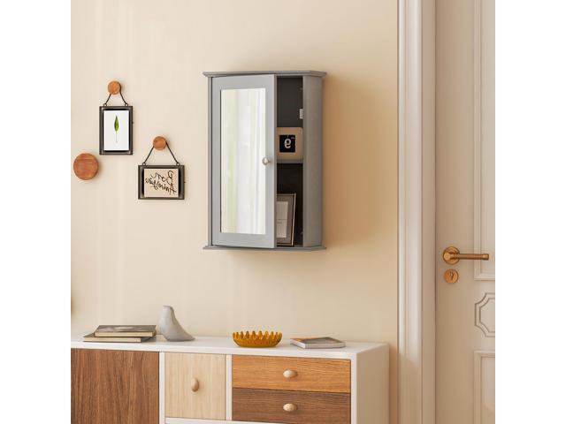 SlickBlue Bathroom Wall Cabinet with Single Mirror Door