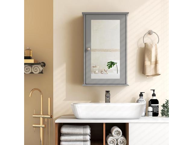 SlickBlue Bathroom Wall Cabinet with Single Mirror Door