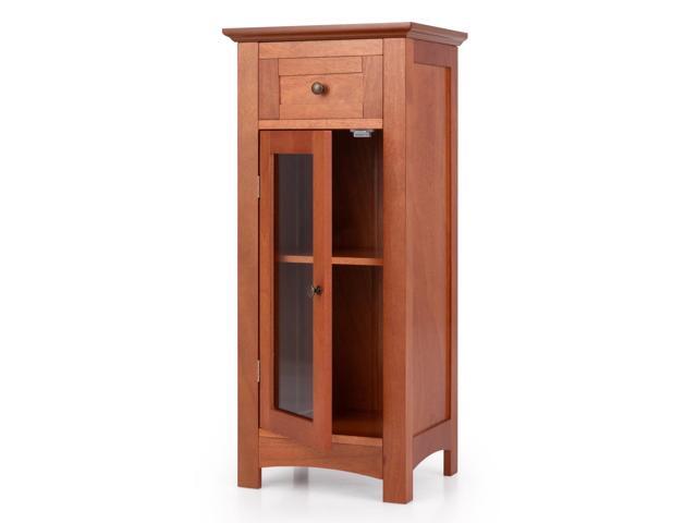 SlickBlue Bathroom Freestanding Storage Cabinet with Single Glass Door