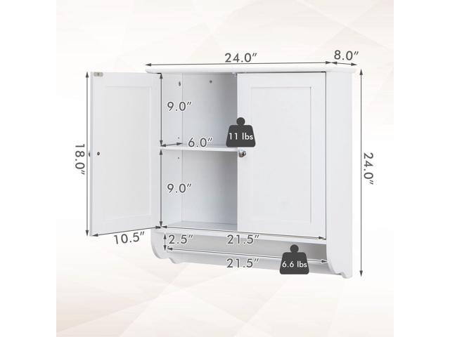 SlickBlue Wall Mounted Bathroom Storage Medicine Cabinet with Towel Bar