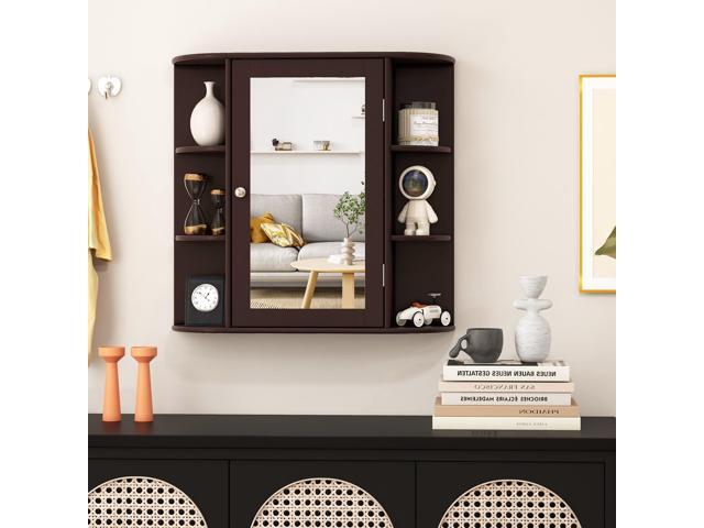 SlickBlue Wall-Mounted Bathroom Mirror Cabinet with Storage Shelves