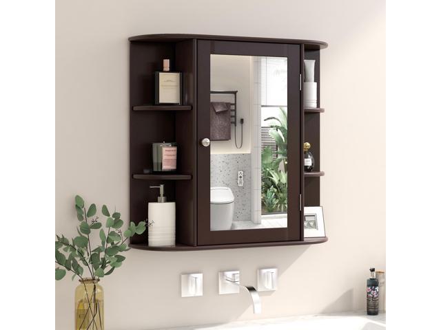 SlickBlue Wall-Mounted Bathroom Mirror Cabinet with Storage Shelves