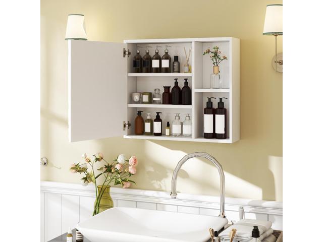 SlickBlue Bathroom Medicine Cabinet with Single Mirror Door