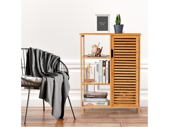 SlickBlue Wicker Bathroom Storage Cabinet with Single Door