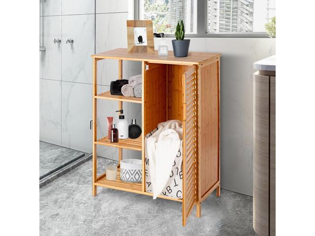 SlickBlue Wicker Bathroom Storage Cabinet with Single Door