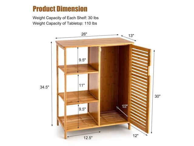 SlickBlue Wicker Bathroom Storage Cabinet with Single Door