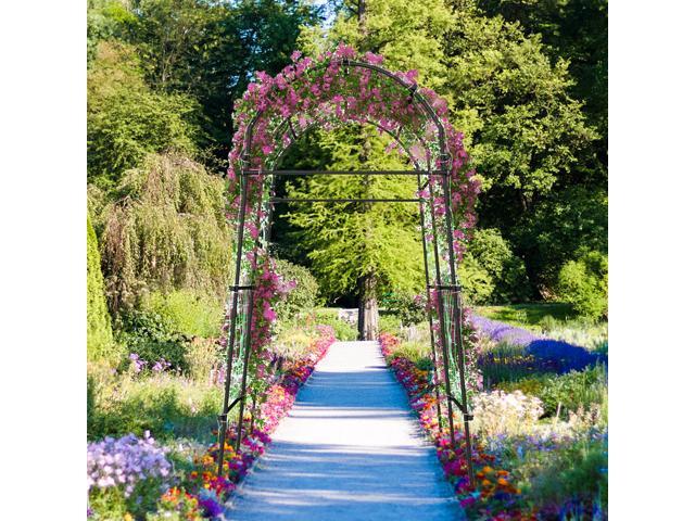 SlickBlue 7.5 Feet Garden Arch Trellis with PE Coated Metal Structure