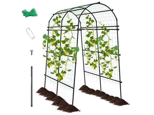 SlickBlue 7.5 Feet Garden Arch Trellis with PE Coated Metal Structure