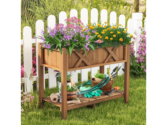 SlickBlue HIPS Raised Garden Bed Poly Wood Elevated Planter Box