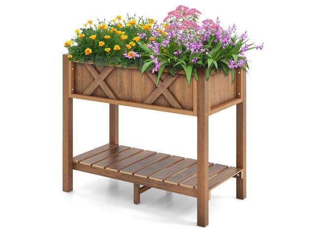 SlickBlue HIPS Raised Garden Bed Poly Wood Elevated Planter Box