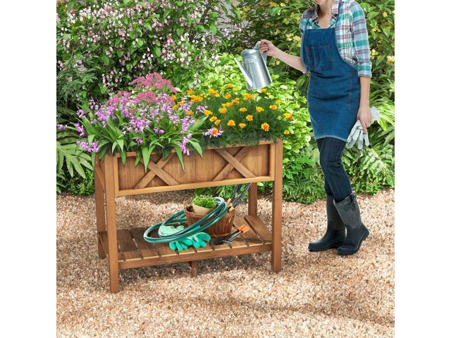 SlickBlue HIPS Raised Garden Bed Poly Wood Elevated Planter Box