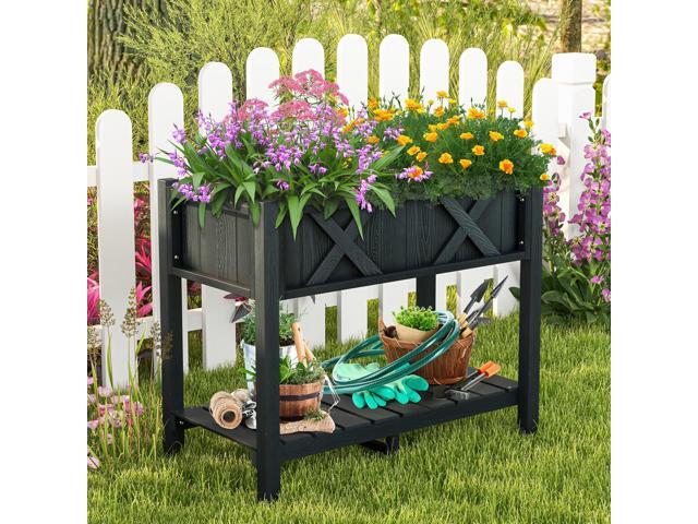SlickBlue HIPS Raised Garden Bed Poly Wood Elevated Planter Box