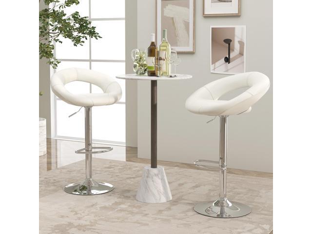 SlickBlue Height Adjustable Bar Stools Set of 2 with Hollow Back and Footrest
