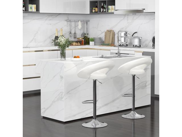 SlickBlue Height Adjustable Bar Stools Set of 2 with Hollow Back and Footrest