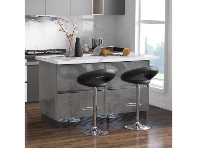SlickBlue Height Adjustable Bar Stools Set of 2 with Hollow Back and Footrest