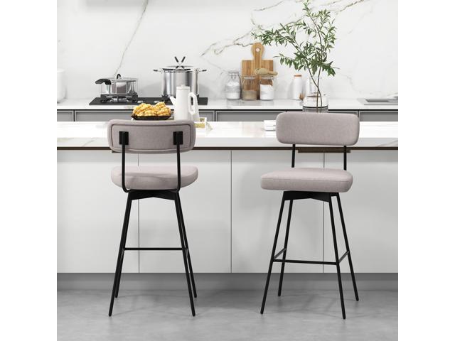 SlickBlue 25 Inch Counter Height Upholstered Swivel Bar Stool Set of 2