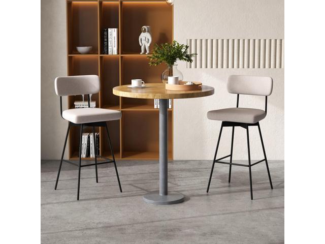 SlickBlue 25 Inch Counter Height Upholstered Swivel Bar Stool Set of 2