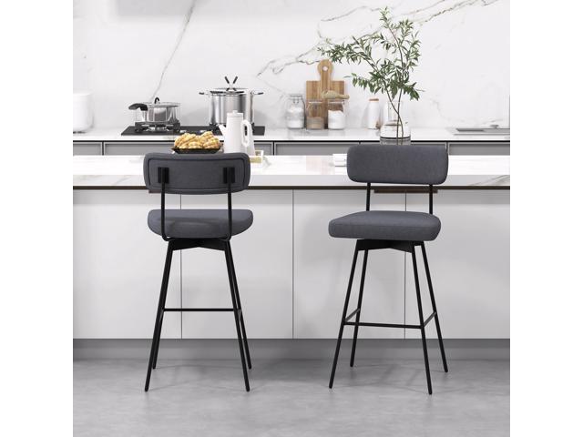 SlickBlue 25 Inch Counter Height Upholstered Swivel Bar Stool Set of 2