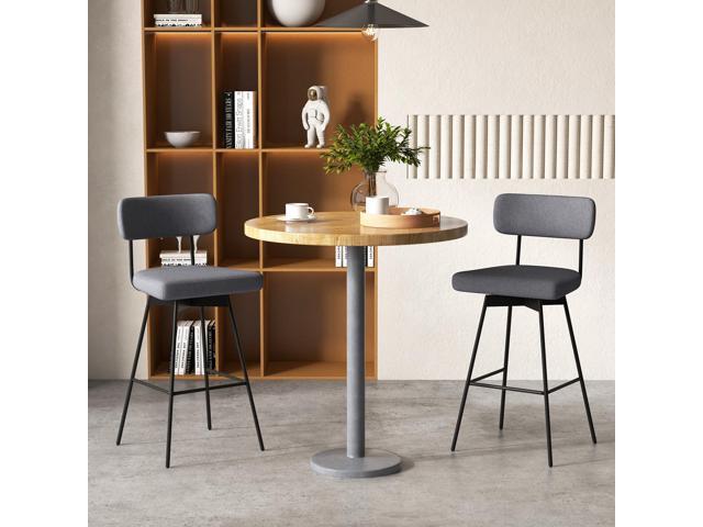 SlickBlue 25 Inch Counter Height Upholstered Swivel Bar Stool Set of 2