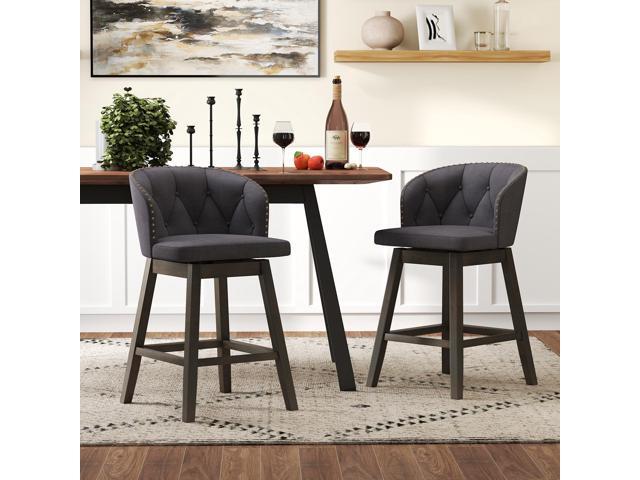 SlickBlue Counter Height Fabric Upholstered Bar Stools Set of 2