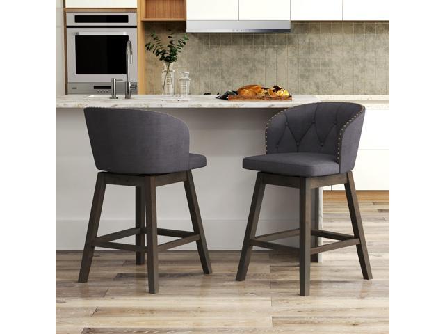 SlickBlue Counter Height Fabric Upholstered Bar Stools Set of 2