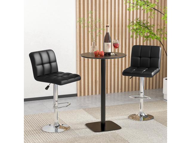 SlickBlue Modern Bat Stools Set of 2 with Back and Heavy-duty Metal Base and Footrest