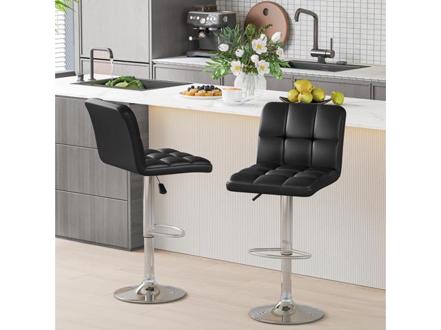 SlickBlue Modern Bat Stools Set of 2 with Back and Heavy-duty Metal Base and Footrest